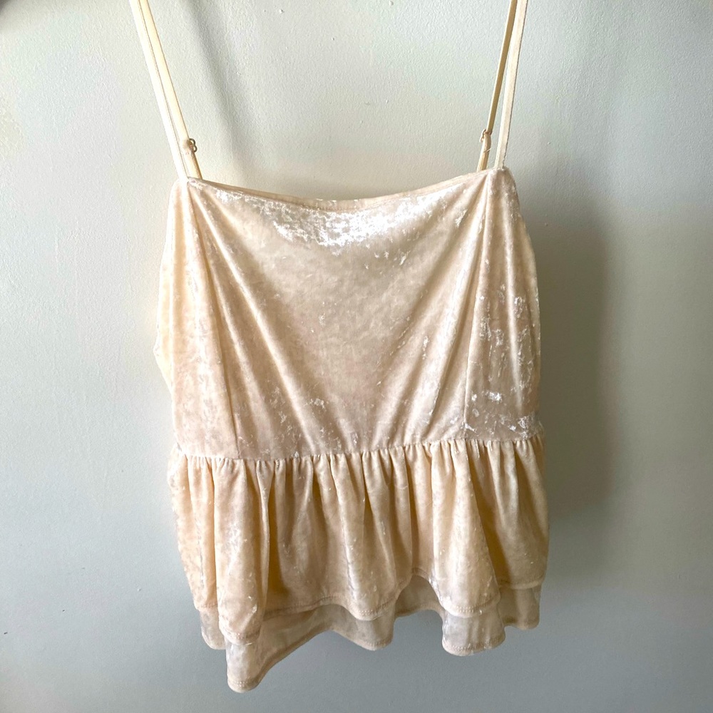 NWT American Eagle Velvet Peplum Top